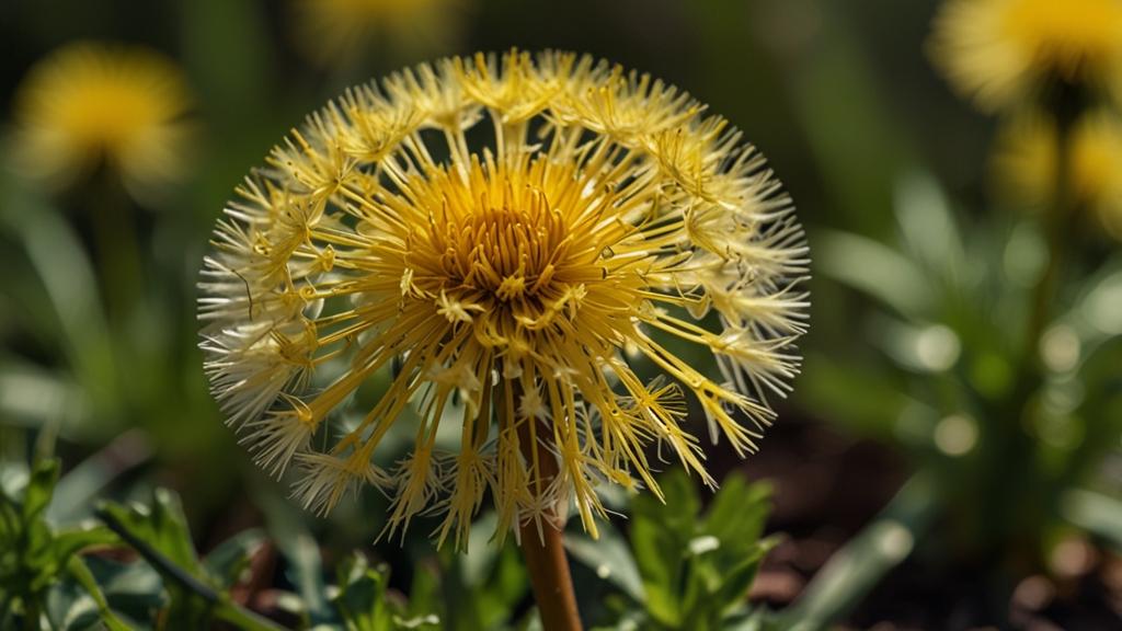 Inkbliss blooming dandelion plant with its brig 0 1